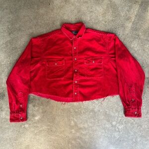 RARE VINTAGE 90s MADE IN USA CROPPED CORDUROY POLO RALPH LAUREN BUTTON DOWN